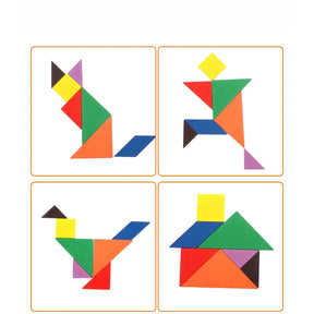 Quebra-cabeça tangram de madeira para crianças, brinquedo educacional, presente de festa de aniversário, presente de volta às aulas, prêmio de festa de jardim de infância