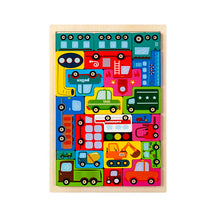 Montessori personagens animais transporte quebra-cabeça de madeira blocos russos animais bonitos quebra-cabeça brinquedos ocupação