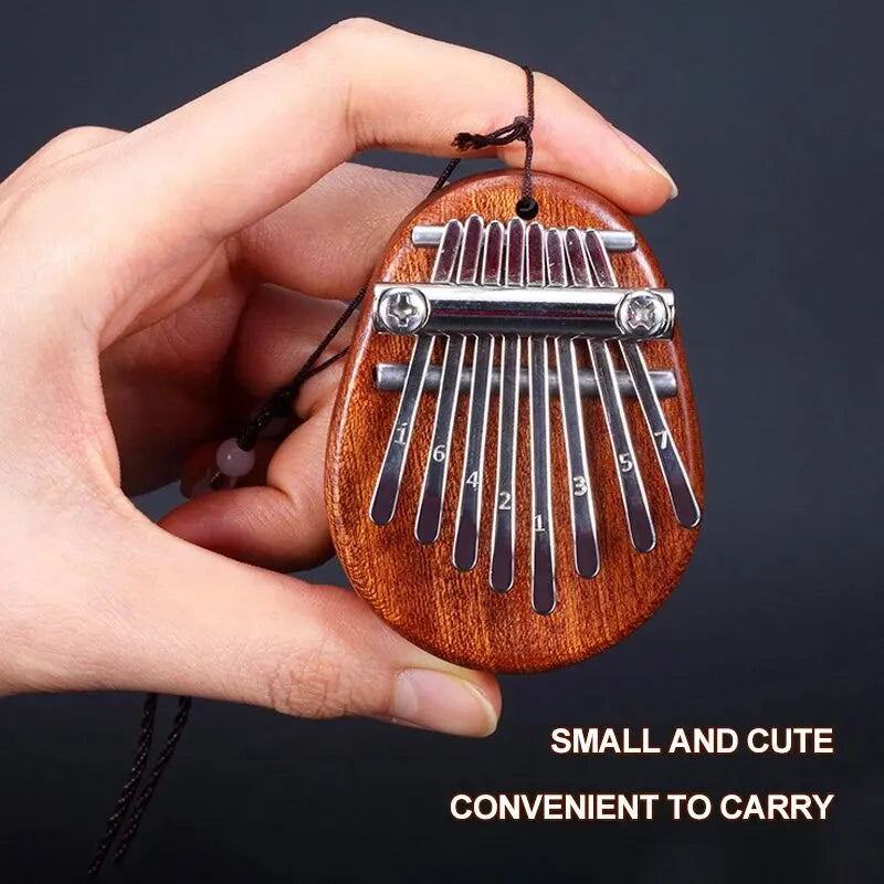 Mini Kalimba De Madeira Dedo Polegar Piano, Presente Pingente Requintado, Bom Acessório Musical, 8 Chaves, Alta Qualidade