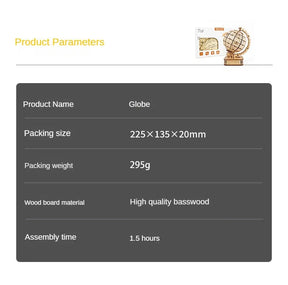 3d globo de madeira quebra-cabeça brinquedo mecânico montar bloco de construção terra modelo conjunto para adolescente diy geografia mapa do mundo brinquedo presente para construir
