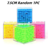 Tobeuf 3d labirinto cubo mágico transparente seis lados quebra-cabeça velocidade cubo rolando bola jogo cubos labirinto brinquedos para crianças educacional