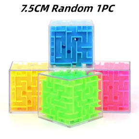 Tobeuf 3d labirinto cubo mágico transparente seis lados quebra-cabeça velocidade cubo rolando bola jogo cubos labirinto brinquedos para crianças educacional
