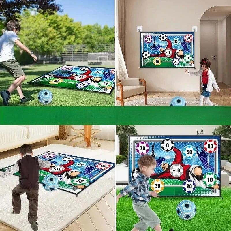 1 pçs conjunto de tapete de jogo de futebol ao ar livre indoor brinquedos de futebol multiplayer crianças treinamento menino presentescompetitivo jogar jogo de gol de futebol