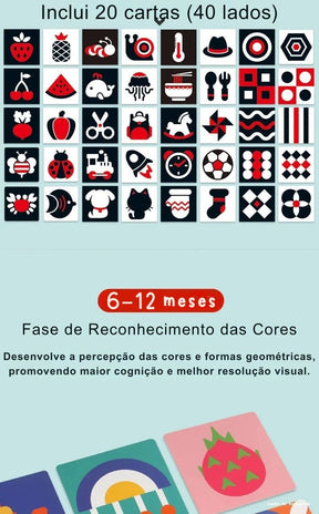 Cartões Visuais Montessori para Bebês – Estímulo Cognitivo e Sensorial 0 a 36 Meses