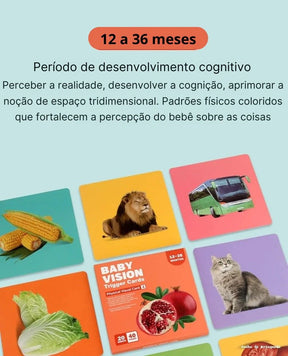 Cartões Visuais Montessori para Bebês – Estímulo Cognitivo e Sensorial 0 a 36 Meses