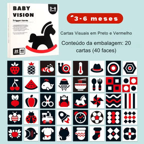 Cartões Visuais Montessori para Bebês – Estímulo Cognitivo e Sensorial 0 a 36 Meses