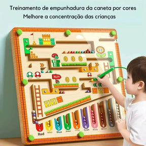 Labirinto Magnético Montessori Infantil – Brinquedo Educativo de Concentração e Lógica | 3 a 6 anos